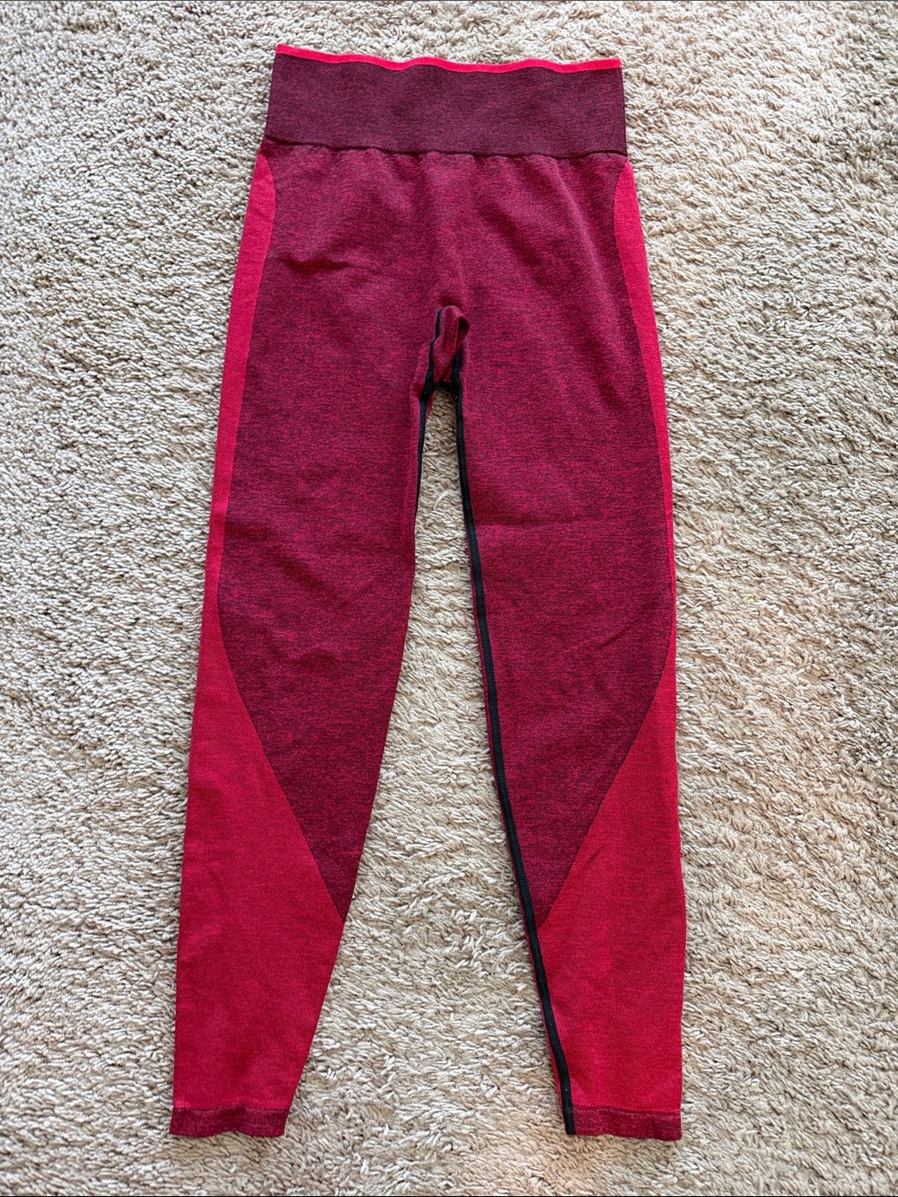 Victoria's Secret Two-Tone Wine & Red Ankle Leggings